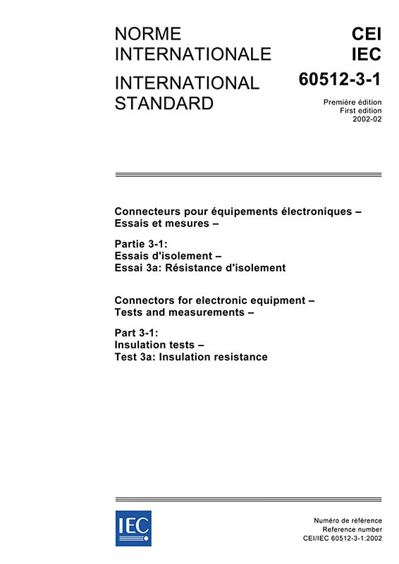 Cover IEC 60512-3-1:2002